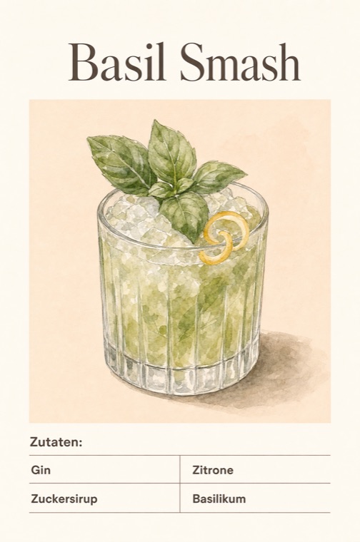Rezeptkarte Basil Smash