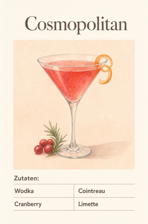 Rezeptkarte Cosmopolitan