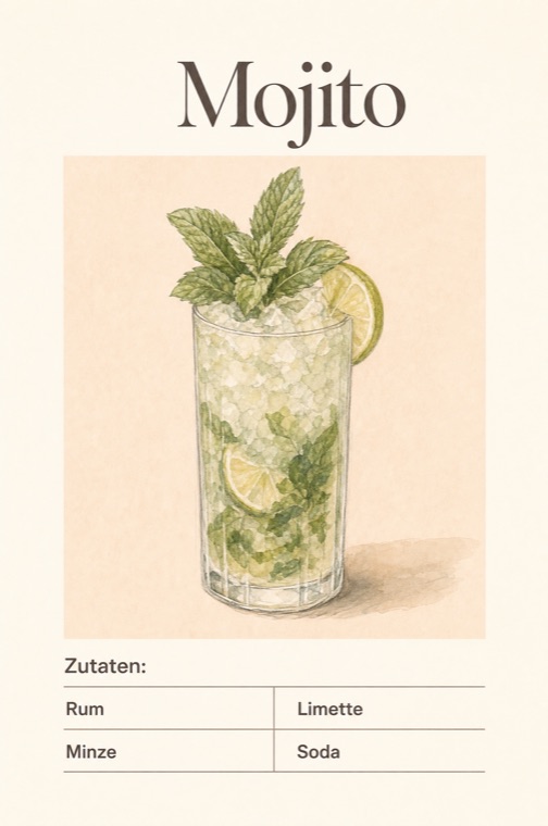 Rezeptkarte Mojito
