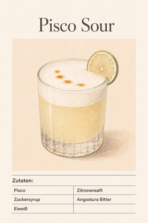 Rezeptkarte Pisco Sour