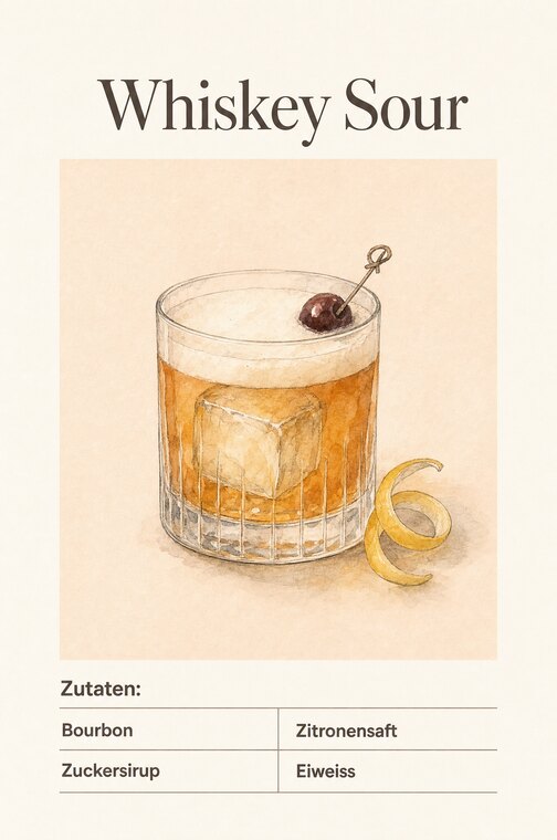 Rezeptkarte Whiskey Sour